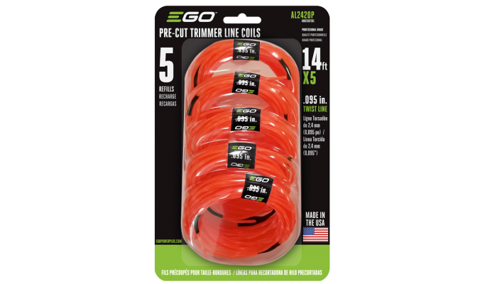 EGO PRE-CUT .095" TWISTED TRIMMER LINE – 5 PACK